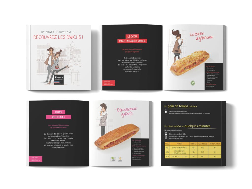 Création d'un catalogue pour une marque de sandwich par LR Studio